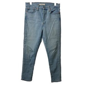 Levis Wedgie Jeans Womens 29 Blue High Rise Tapered Denim Button Fly Classic A10